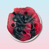 Raspberry Black Licorice Skulls